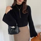 ブラック | フレアスリーブビスチェニット | JUNOAH