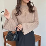 グレージュ | フレアスリーブビスチェニット | JUNOAH