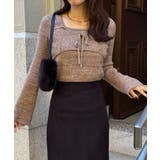 リボンビスチェリブニット | JUNOAH | 詳細画像8