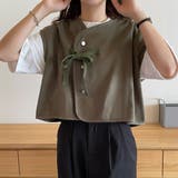 ドロップショルダーリボンショートべスト | JUNOAH | 詳細画像10