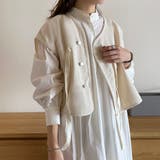ナチュラル | ドロップショルダーリボンショートべスト | JUNOAH
