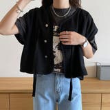ドロップショルダーリボンショートべスト | JUNOAH | 詳細画像2