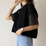 ドロップショルダーリボンショートべスト | JUNOAH | 詳細画像5