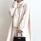 アイボリー | マフラー付きノーカラーコート | JUNOAH