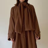ブラウン | マフラー付きノーカラーコート | JUNOAH
