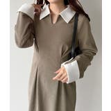 バイカラーコーデュロイタイトワンピース | JUNOAH | 詳細画像15 