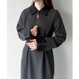 チャコール | バイカラーコーデュロイタイトワンピース | JUNOAH