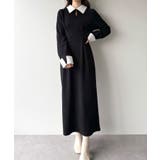 バイカラーコーデュロイタイトワンピース | JUNOAH | 詳細画像2 