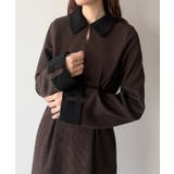 ブラウン | バイカラーコーデュロイタイトワンピース | JUNOAH