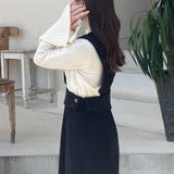 【サスペンダー取り外し可】ラップデザインスカート | JUNOAH | 詳細画像4 