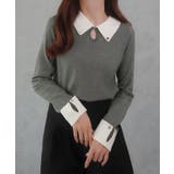 バイカラーニットトップス | JUNOAH | 詳細画像15 