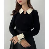 バイカラーニットトップス | JUNOAH | 詳細画像2 