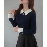 バイカラーニットトップス | JUNOAH | 詳細画像19 