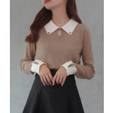 モカ | バイカラーニットトップス | JUNOAH