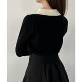 バイカラーニットトップス | JUNOAH | 詳細画像3 