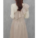 サッシュ付きベロアドッキングニットワンピース | JUNOAH | 詳細画像10