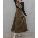 サッシュ付きベロアドッキングニットワンピース | JUNOAH | 詳細画像11