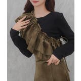 サッシュ付きベロアドッキングニットワンピース | JUNOAH | 詳細画像14