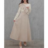 サッシュ付きベロアドッキングニットワンピース | JUNOAH | 詳細画像6