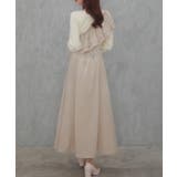 サッシュ付きベロアドッキングニットワンピース | JUNOAH | 詳細画像7