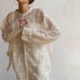 ホワイト | ノーカラーレースシャツ | JUNOAH