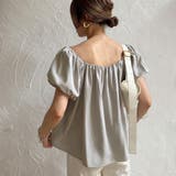 肩紐デザインオフショルボリュームスリーブブラウス | JUNOAH | 詳細画像11