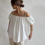 肩紐デザインオフショルボリュームスリーブブラウス | JUNOAH | 詳細画像2