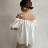 肩紐デザインオフショルボリュームスリーブブラウス | JUNOAH | 詳細画像5