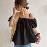 肩紐デザインオフショルボリュームスリーブブラウス | JUNOAH | 詳細画像7