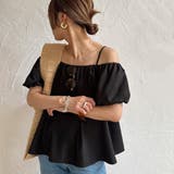 肩紐デザインオフショルボリュームスリーブブラウス | JUNOAH | 詳細画像8