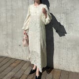 アイボリー | フラワージャガードシアーワンピース | JUNOAH
