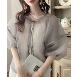 ワッシャーシアー2wayリボンブラウス | JUNOAH | 詳細画像23 