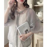 ワッシャーシアー2wayリボンブラウス | JUNOAH | 詳細画像26 