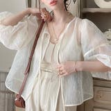 ワッシャーシアー2wayリボンブラウス | JUNOAH | 詳細画像3 