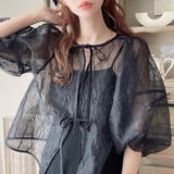 ブラック | ワッシャーシアー2wayリボンブラウス | JUNOAH