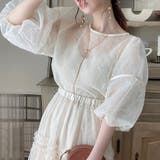 ワッシャーシアー2wayリボンブラウス | JUNOAH | 詳細画像4 