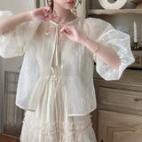 ワッシャーシアー2wayリボンブラウス | JUNOAH | 詳細画像7 