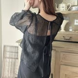 ワッシャーシアー2wayリボンブラウス | JUNOAH | 詳細画像10 