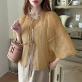 ワッシャーシアー2wayリボンブラウス | JUNOAH | 詳細画像16 