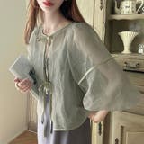 ワッシャーシアー2wayリボンブラウス | JUNOAH | 詳細画像20 