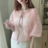 ピンク | ワッシャーシアー2wayリボンブラウス | JUNOAH