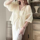 ワッシャーシアー2wayリボンブラウス | JUNOAH | 詳細画像7 