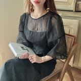 ワッシャーシアー2wayリボンブラウス | JUNOAH | 詳細画像9 