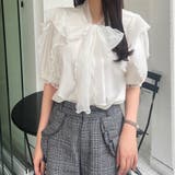 シアーフリルリボンブラウス | JUNOAH | 詳細画像10 