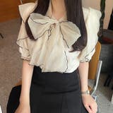 シアーフリルリボンブラウス | JUNOAH | 詳細画像2 