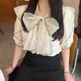 シアーフリルリボンブラウス | JUNOAH | 詳細画像3 