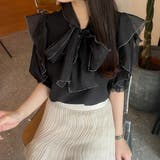 シアーフリルリボンブラウス | JUNOAH | 詳細画像5 