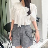 シアーフリルリボンブラウス | JUNOAH | 詳細画像8 