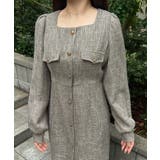 金ボタン薄手ツイードタイトワンピース | JUNOAH | 詳細画像9 