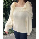 チュールリボンオフショルシャギーニット | JUNOAH | 詳細画像10